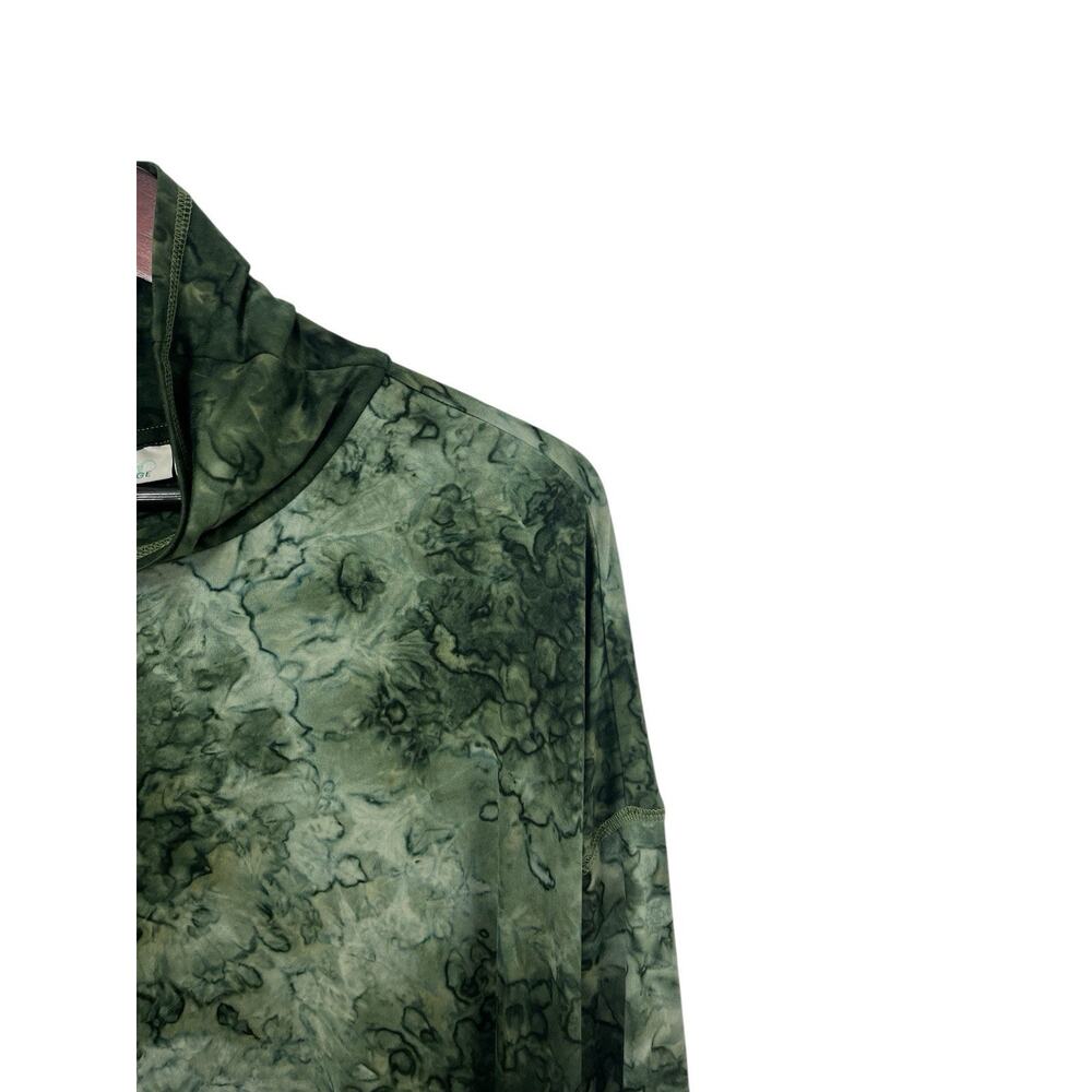LOGO Lounge by Lori Goldstein Tie-Dye Drop Shoulder Top Green Seaweed 1X A566546 - Picture 4 of 11